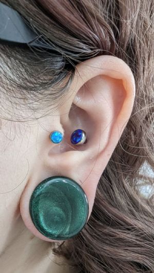 Double Flare Colorfront Glass Plugs Customer Photo
