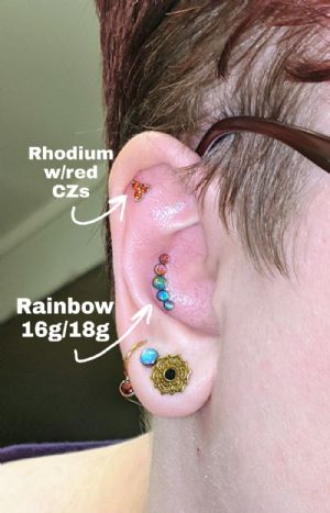 Titanium Internally Threaded Opal Curved Cluster End Customer Photo