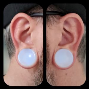 Large Glass Concave Plugs Customer Photo