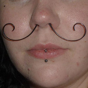Black Horn Septum Mustache (Rollie Fingers) Customer Photo