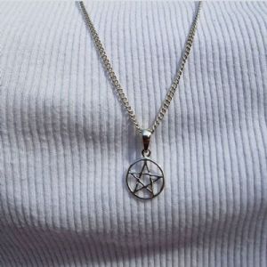 Mini Silver Pentagram Pendant Customer Photo