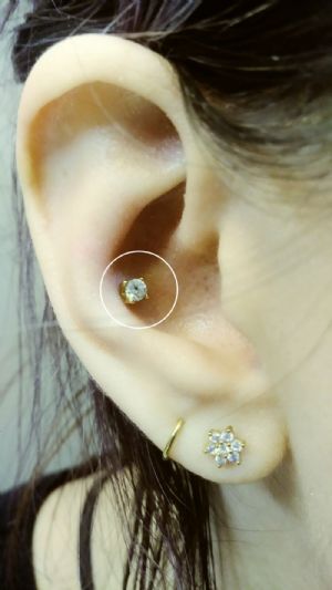 Sterling Silver Prong Set Gemmed Threadless End Customer Photo