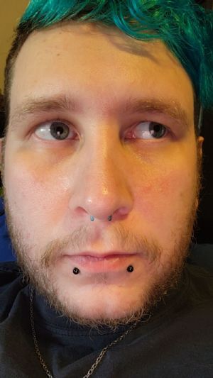 Black Steel Labret Customer Photo