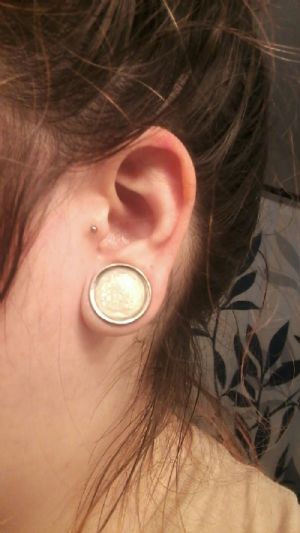 Steel and Synthetic Druzy Screw-Back Plugs Customer Photo
