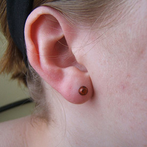 Threaded Amber Ball Customer Photo
