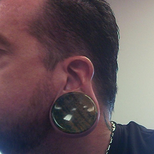 Concave Stone and Glass Plugs Customer Photo