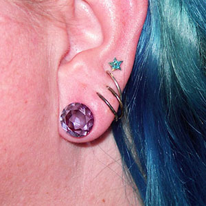 Faceted Glass Plugs Customer Photo