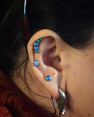 Synthetic Opal Barbell Customer Photo