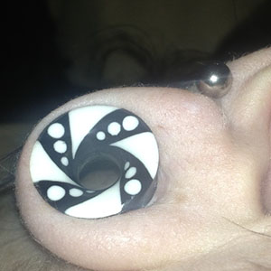 Black Horn Dot Swirl Eyelets Customer Photo