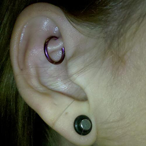 Steel Labret with Winding Key End Customer Photo