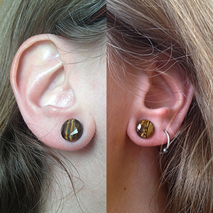 Faceted Stone and Glass Plugs Customer Photo