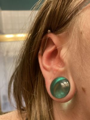 Single Flare Glass Plugs Customer Photo