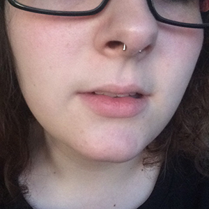 Steel Mini Staple Septum Retainer Customer Photo