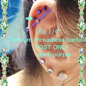 CUSTOM ORDER Titanium Threadless Barbell Post Only Customer Photo