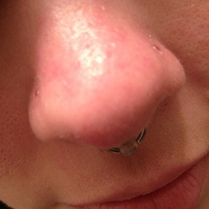 CUSTOM ORDER Quartz Single Flare Labret Plug Customer Photo