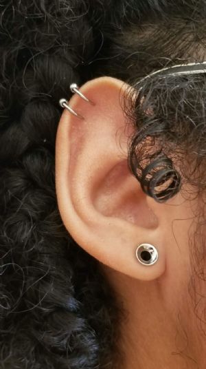 Steel Captive Ring Ear Cuff Customer Photo