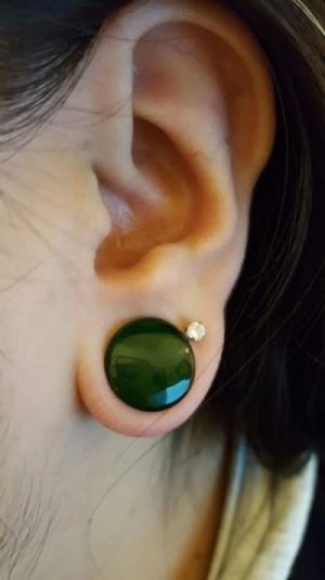 Glass Double Flare Solid Color Plugs Customer Photo
